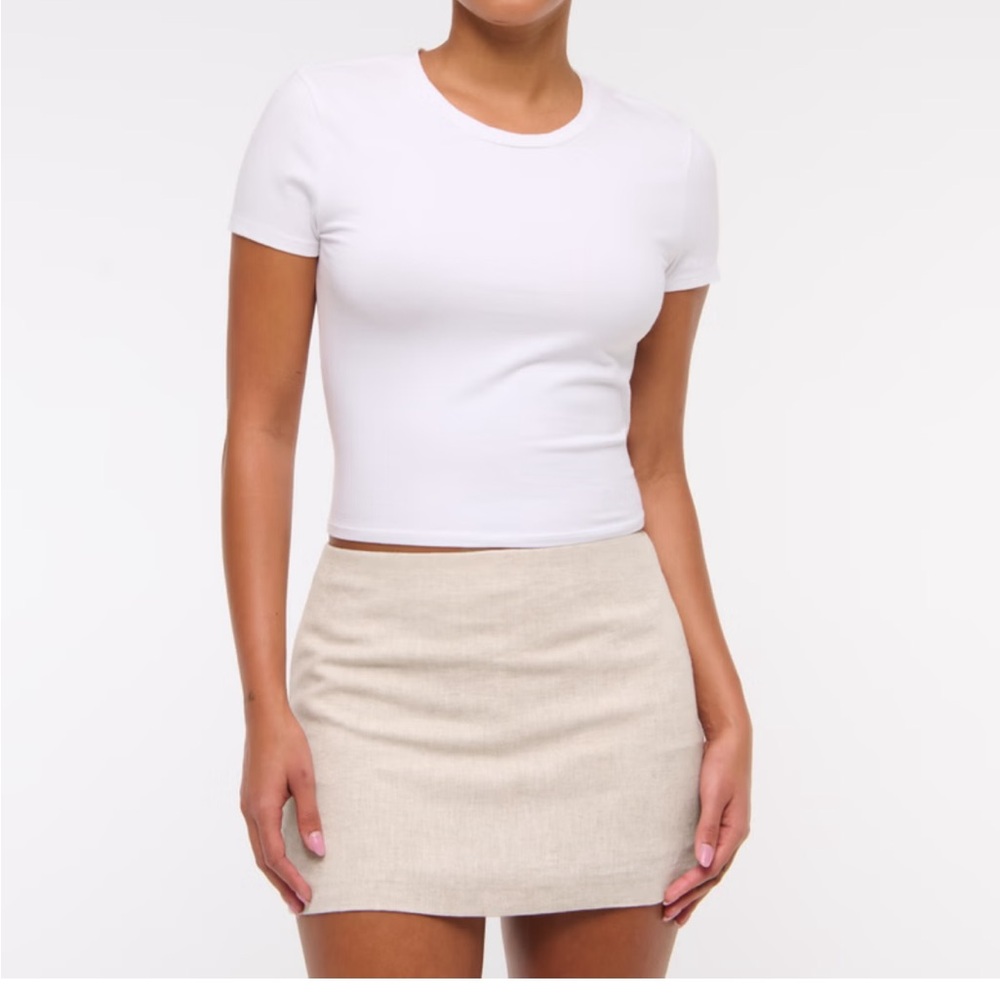 Mint green linen blend Mini Skirt Abercrombie SZ M
